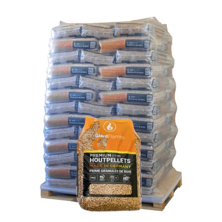 Palette Giant Flames Holzpellets 65 Säcke x 15 kg (975 kg)