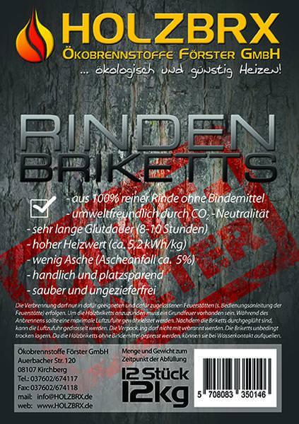 HOLZBRX ® Rindenbriketts / GLUTHALTER